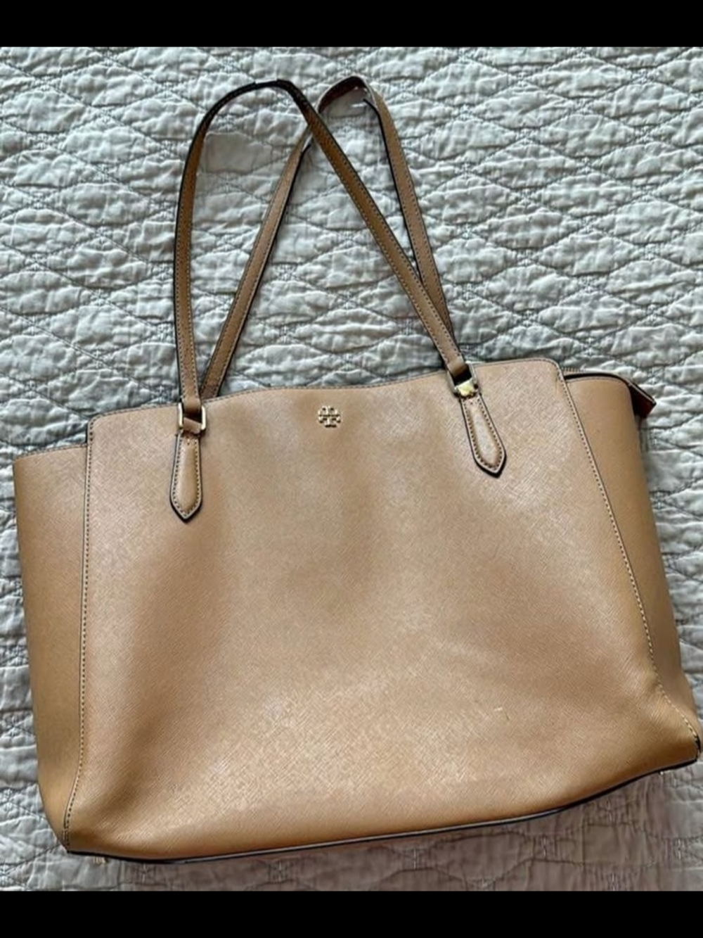 Tory Burch Tan Saffiano Leather Tote